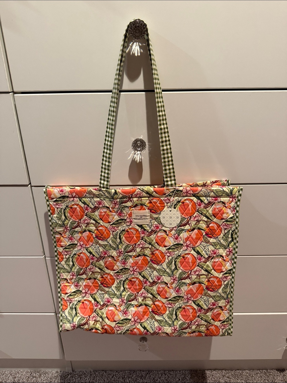 Vera Bradley Orange & Green Floral and 🍑 Quilted Bath & Body Tote